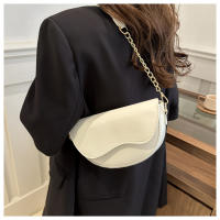 Bolso De Hombro Doble Cadena Moda En Cuero PU Sólido Para Mujer Bolso Cruzado Versátil Regalo Para Festival - details 1