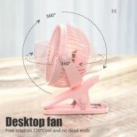 GAIATOP-ventilador de Clip portátil, Mini ventilador de escritorio recargable Silencioso de 3 velocidades, rotación de 360 °, ventilador de refrigeración Personal adecuado para cochecitos - details 5