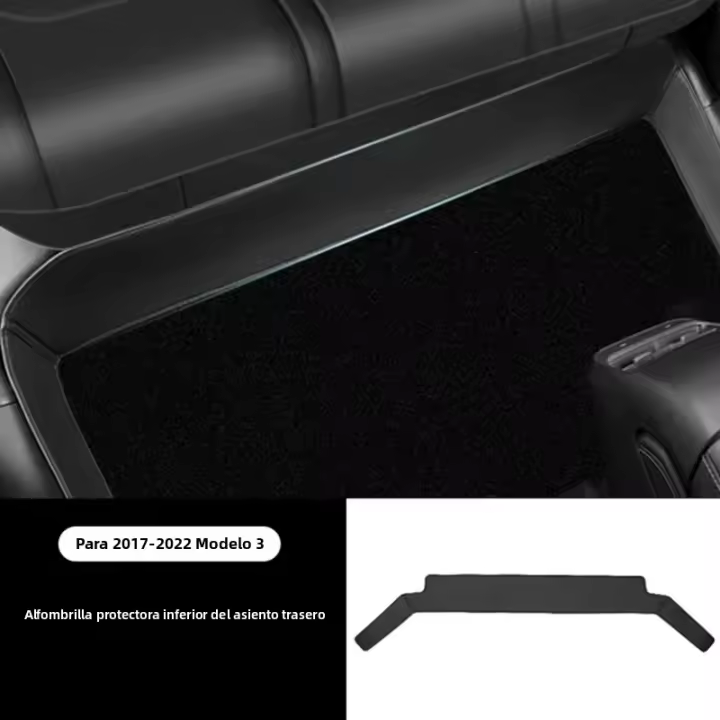 Alfombra Protectora De Asiento Trasero Para Tesla Model Y Model 3 Highland Cuero Completo Alrededor De Asiento Anti- Suciedad Tapete De Patada Accesorios De Coche - 1