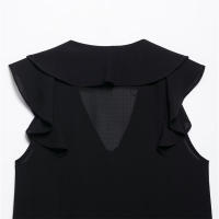 Conjunto De Moda Para Mujer UNIZERA Verano Sin Mangas Cuello En V Skirt Y Pantalones Estilo Nuevo Decoración Pila Blusa Casual A-Line - details 13