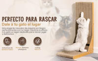 Purlov, Rascador de Esquina para Gatos con Hierba Gatera y Juguete Incorporado | Postes de Cartón Reforzado | Incluye Destornillador | Montaje Rápido | Ideal para Hogares con Gatos Activos | Diseño Compacto 60x40,5x25cm - details 0