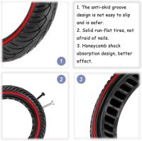 2 Piezas Neumático sólido de 8.5 pulgadas para Patinete Electrico Rueda de 8,5 Pulgadas, Rueda de Repuesto Antipinchazo, Neumáticos de Reemplazo delantero/trasero Compatible con Xiaomi M365 y PRO, Ducati, Lexgo, Vivobike, (Rojo) - details 0