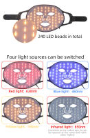 Máscara De Terapia De Luz LED 4 En 1 Anti Edad Reducción De Arrugas Firmado Blanqueador Máscara Fotónica Avanzada De Silicona Recargable USB - details 7