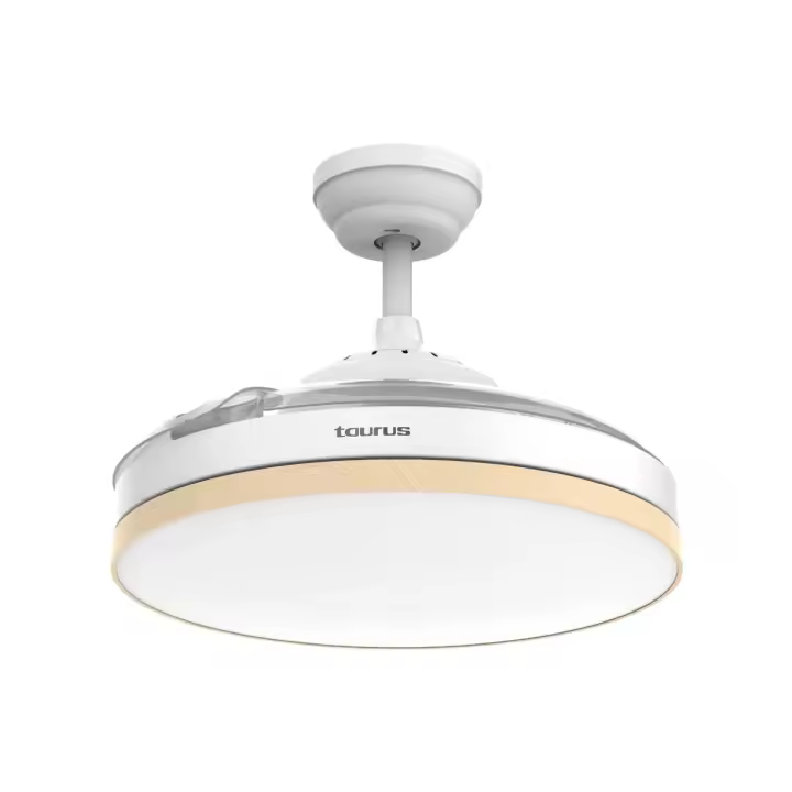 Taurus - Ventilador de Techo Retráctil Polar Invisible  6 Velocidades  3 Aspas  Motor DC Ultra silencioso  Temporizador  Función Verano Invierno  Luz LED 3 iluminaciones - 1