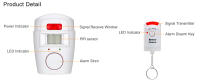 Sistema De Alarma De Seguridad Doméstica Con Sensor Infrarrojo PIR Detector De Movimiento Humano Sirena 105DB Y 2 Mandos Remotos - details 2