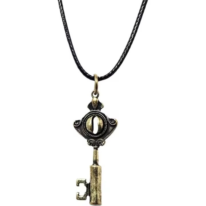 Collar con llave de The Owl House, aleación de zinc electrochapado, para amantes de los dibujos animados, bronce, retro, bonito, disfraz de Amity para mujeres, hombres, fanáticos, joyería, regalos. - 1