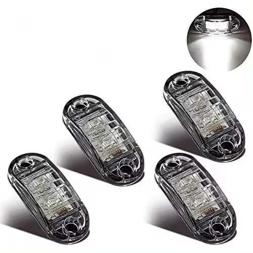 Luces de posición laterales LED para remolinos Universales de 12 V Y 24 V, Truck, caravanas y Autobuses (4 Unidades Blancas) - 1
