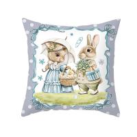 Funda De Cojín De Pascua Nueva 2024 Con Estampado De Conejo Para Sofa Decoración De Hogar Y Dormitorio Funda De Cojín De Cintura Quadrada De Poliéster 40/45/50/60cm - details 2