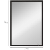 HOMCOM Espejo Rectangular Espejo de Baño 50x70 cm Espejo de Pared Decorativo para Salón Entrada Pasillo Horizontal o Vertical Negro - details 2