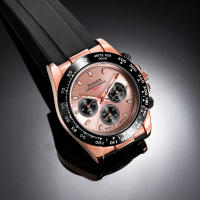 Reloj De Pulsera Masculino PLADEN Con Cronógrafo Resistente Al Agua Y Luminoso Correa De Goma Estilo Clásico De Negocios Para Caballeros - details 10