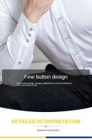 Camisa De Encaje Para Hombre Talla Grande Moda Casual Negra Roja Azul Marfil Estilo Ingles Slim Fit Con Rayas Para Trabajo Y Social - details 2