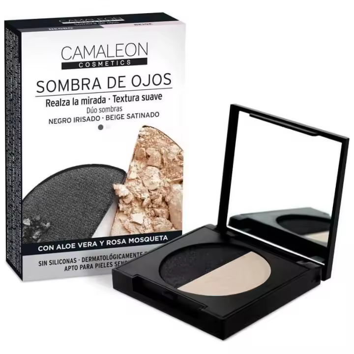 Camaleon Sombras De Ojos Negro Y Beige 2X2.3G - 1