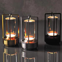 Lámpara De Mesa LED Sin Cable Retro Para Bar Rechargeable Toque Con Iluminación Dimmable Para Decoración De Hogar Y Exterior Luz Nocturna Para Dormitorio Y Restaurante - details 2