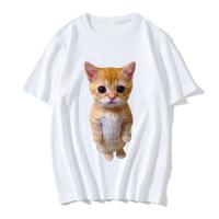 Camiseta Casual De Gato Divertido 3D Para Mujer Y Hombre Harajuku Verano Moda Camisetas Unisex Estilo Japonés Talla Regular - details 3