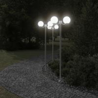 vidaXL Farolas de exterior 3 unidades acero inoxidable 215 cm - details 2