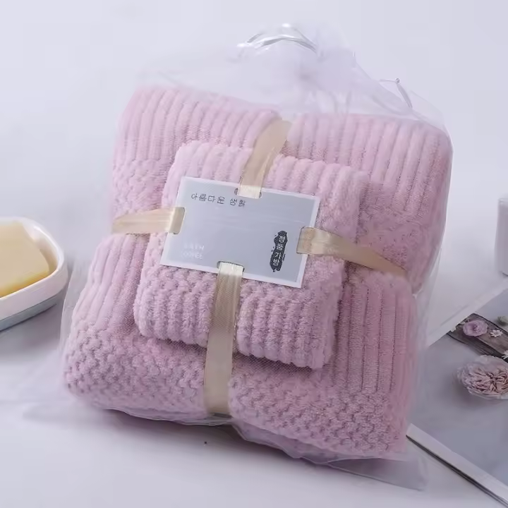 Toalla De Baño De Velours Coral De Alta Densidad Dos Piezas Absorbente Y Suave Conjunto Para Madre Regalo De Toallas Para El Hogar Y El Baño - 1