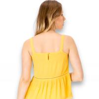Top de tirantes  Geneve- Tiffosi. Top de tirantes amarillo con botón, tejido viscosa súper fluido y muy suave. - details 1