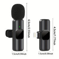 Microfono Inalámbrico Profesional Lavalier Para Entrevistas Podcasts Vlogs Videos Compatible Con iPhone iPad Android IOS 3.5mm - details 16
