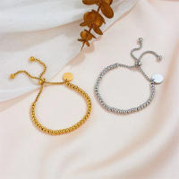 Pulsera De Cadenas Para Mujer Y Parejas Foxanry 316L Acero Inoxidable Con Bolas Clásicas Antiguo Joyería De Aniversario Moda No Desvaneciendo Regalos - details 2