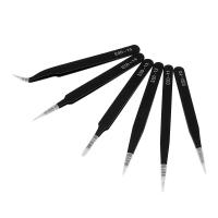 Set De 6 Pinzas De Precisión ESD Antiestática De Acero Inoxidable Herramientas De Reparación Para Electrónica Soldering Y Artesanía - details 3