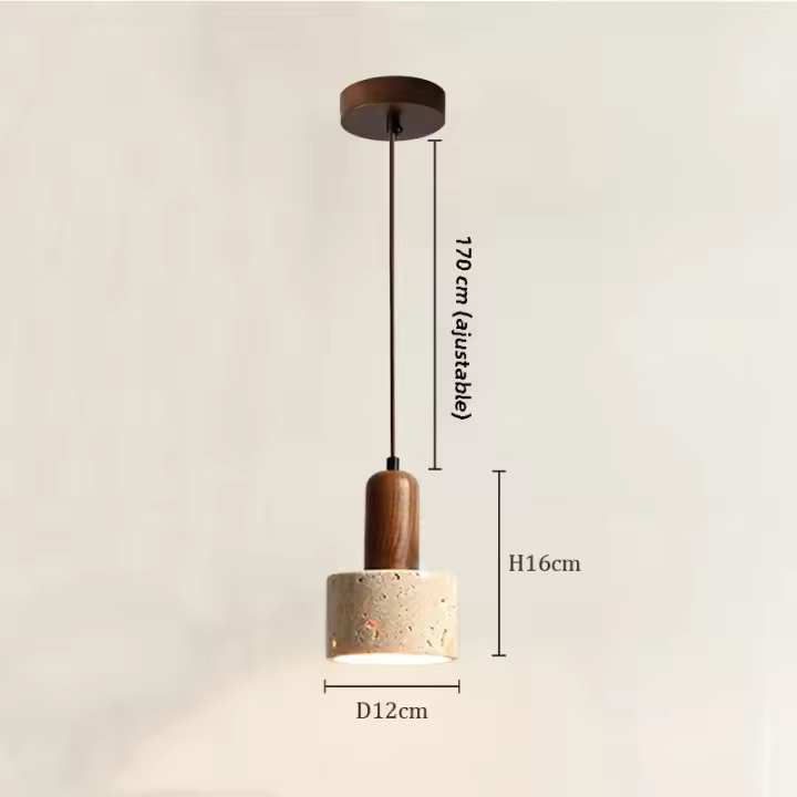 Lámpara Colgante De Carrilera LED Amarilla Marmol Japonés Wabi Sabi Travertino Nórdica Para Lateral De Cama Restaurante Pasillo Decoración - 1