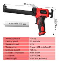 Pistola de pegamento eléctrica de 18V, herramienta de calafateo de pegamento de vidrio inalámbrica para puertas y ventanas, herramienta de pegamento de costura eléctrica para batería de iones de litio Makita - details 0