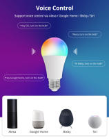 Bombilla LED Zemismart Matter over WiFi 9W Dimmable RGBCW Con Control Siri Alexa Google Home Smartthings Aplicación E27 Base - details 3