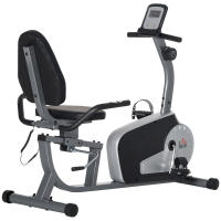 HOMCOM Bicicleta Estática con Respaldo Bicicleta de Ejercicio de Fitness con 8 Niveles de Resistencia Magnética Longitud Ajustable Pantalla LCD para Casa Oficina Gimnasia Gris - details 0