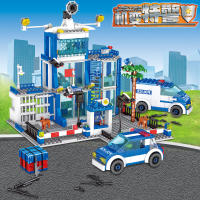 Conjunto De Modelos Militar Para Niños 800PCS Estación De Policía SWAT Set De Prisión Carro Policía Barco Bloques DIY Regalo Para Niños - details 0