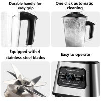 6000W Potente Batidora Licuadora Exprimidor Batidora de Mesa 2.5L Recipiente Procesador de Alimentos Batidora Mezcladora para Hielo Fruta Nuez,family,Acero inoxidable - details 7