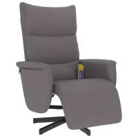 vidaXL Sillón reclinable de masaje con reposapiés cuero sintético Marrón, Gris, Capuchino Sillon Dormitorio Sillon Comodos Silla Relax Sillón Sofá - details 0