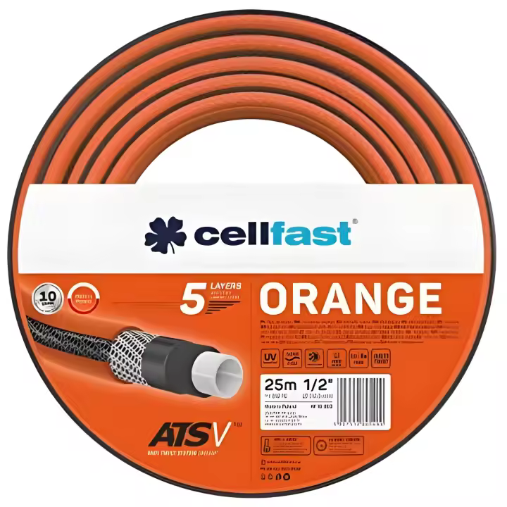 Cellfast Manguera de Jardín ATSV™ 5 Capas Resistente a los Rayos UV 24 Bar Naranja - 1