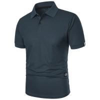 Camisa Polo Hombre Verano Manga Corta Color Sólido Transpirable Camiseta Ligera Para Fitness Estilo Callejero Cuello Redondo - details 7