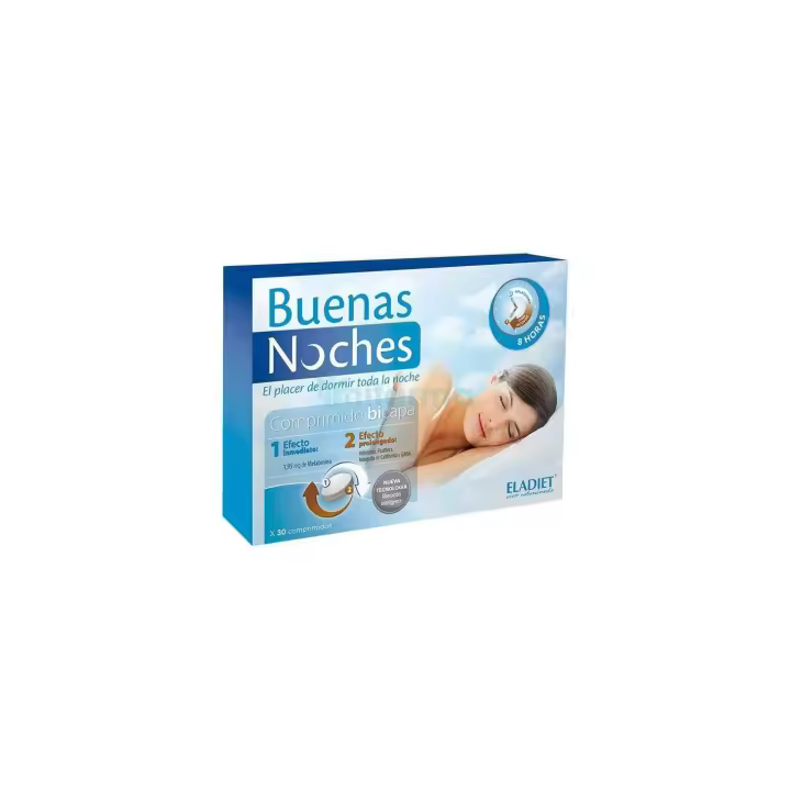 Eladiet Buenas Noches 30 Comprimidos para Dormir Relajado y Mejorar la Calidad del Sueño - 1