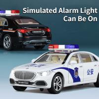 Modelo De Coche De Aleación 1/32 S680 Policial Con Luz Y Sonido Función Retroceso Pull Toy Para Niño Colección Regalos Metal Diecast Negro Blanco - details 3