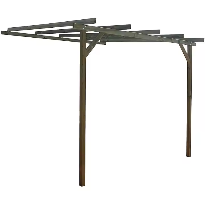 Pérgola de Madera Pino Tratada para Exterior- Gama Kai - Dimensiones de   300x240x240 a 270 cm - VidaHuerto - 1