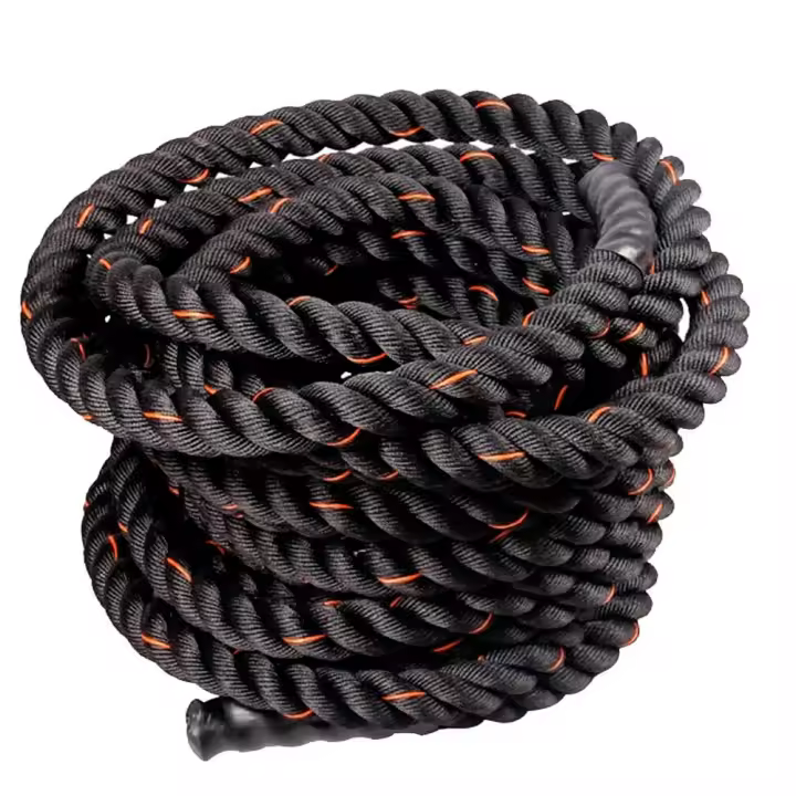 Fitness Tech Cuerda Combate Crossfit 12Mx50MM Negra y Roja Cuerdas de salto - 1