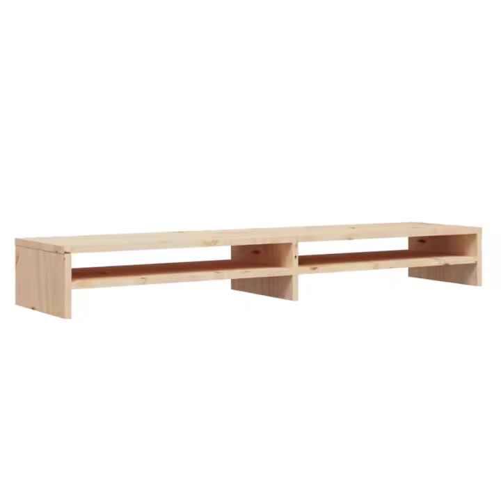 vidaXL Soporte de monitor/ TV madera maciza de pino 100x24x13 cm, Mueble de Salon, Mueble TV, Mueble TV salon, Mesa de TV, Mueble tele - 1