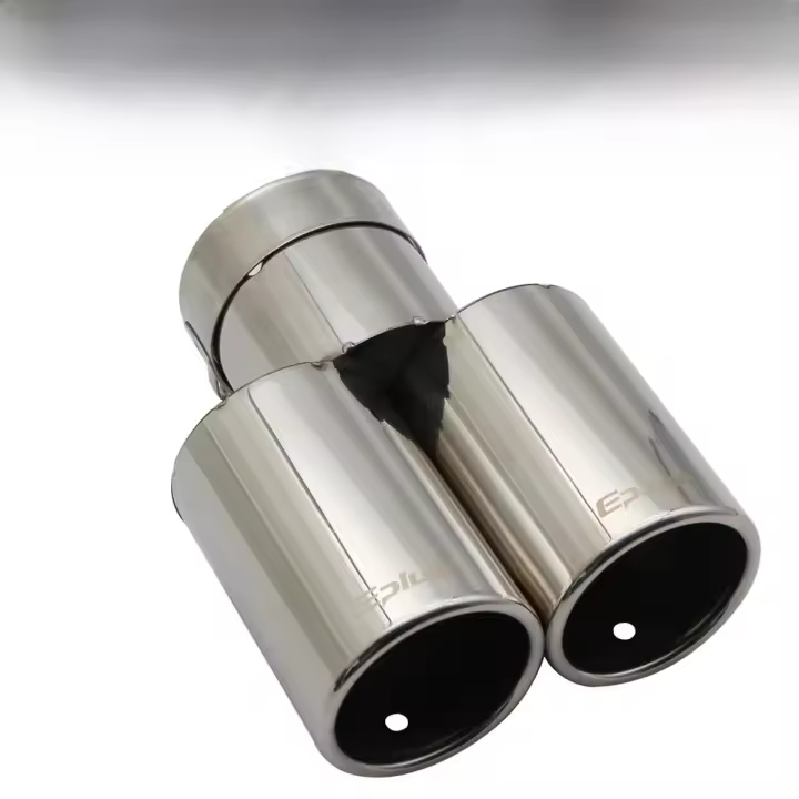 Eplus Tubo De Escape De Estilo Para Coche Muffler Universal Dual Salida De Acero Inoxidable Tamaño Variado Throat Pipe Tip Flat - 1