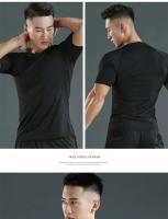 Camiseta Deportiva Para Hombres Secado Rápido Manga Corta Camiseta De Entrenamiento Fitness Ajustada Para Correr Y Gimnasio - details 1