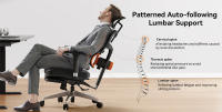 NEWTRAL NT002 Silla Ergonómica con Soporte Lumbar Adaptable y Reposapiés, Respaldo Ajustable en 4 Ángulos de Reclinación, Reposabrazos, Reposacabezas, 5 Posiciones de Bloqueo, Base de Aleación de Aluminio - Versión Pro - details 2