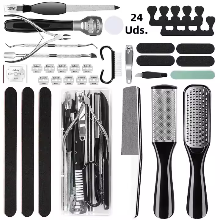 Kit De Pedicura 24 En 1 Herramientas De Acero Inoxidable Para Mujeres Y Hombres Cuidado Del Pie Mejor Remover Callos Y Bultos - 1