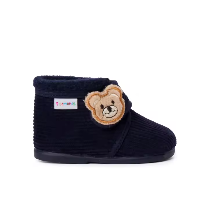 Pisamonas Zapatillas Casa Botita Pana Oso Niños - 1