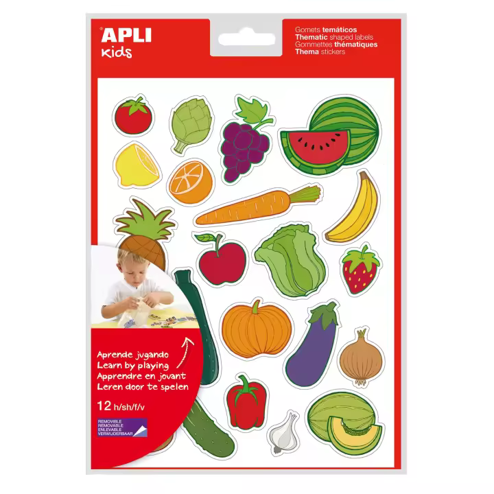 Apli Gomets temáticos Frutas y verduras 12 hojas - 1