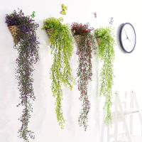 2pcs Vinatera Artificial De Iva Verde Falsa Para Decoración De Jardín Y Hogar Hojas De Willow Rattan Plásticas Colgantes Para Aire Acondicionado - details 1