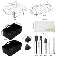 Juego de accesorios para freidora de aire, accesorio multifuncional para baño maría, con parrilla de doble capa de acero inoxidable de 7,9*5,3 pulgadas y rejilla para vapor, adecuado para uso doméstico - details 0