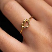 Anillo De Acero Inoxidable Para Mujer Color Oro Coupl Gold Diseño De Corazón Tendencia 2024 Joyería Lujo Aesthetic Anillos Mujer - details 0