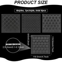 4PcsStencil Sashiko De Acrílico Para Bordado Y Costura Manual Plantilla De Línea Cruzada Herramienta De Bordado De 2.5mm De Grueso - details 1