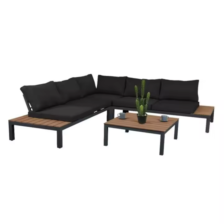 ORION91 - Sofá Esquinero Cómodo y Moderno, con cojines dividido en 3 partes: 2 biplaza x 138,7cm y 1 mesa de centro 71,5cm , Cojines 120cm - SpazioLuzio - 1