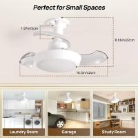 Ventiladores de techo retráctiles with Luces y Control Remote, vinicadores de Techo de 16 pulgadas with iluminación LED, 4 velocidades de ventilador, 3200 lúmenos, 3 Colores 3000K-6500K, ventilador de techo inteligente Silencioso Modern para Coqueto - details 4